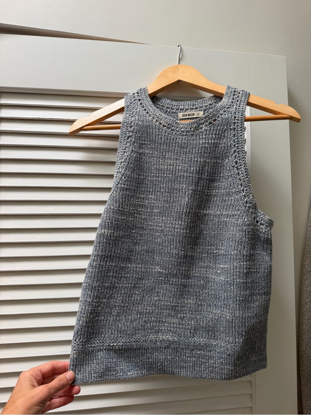 Buck Mason Gray Knit Sleeveless Crewneck Sweater Tank